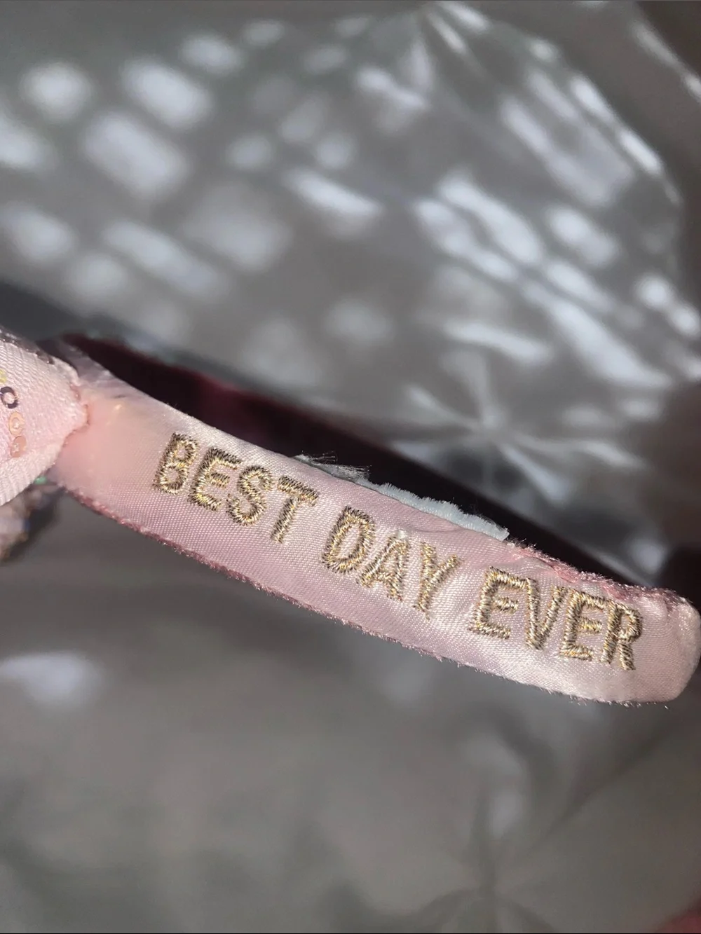 Sequin Bow Pink Minnie Ear Headband Disney Anniversary